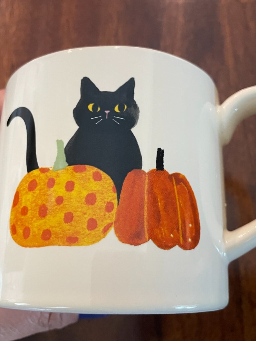 Danica Jubilee Cat Pumpkin Fall Ceramic Coffee/Tea Mug Pink inside! - Picture 4 of 6
